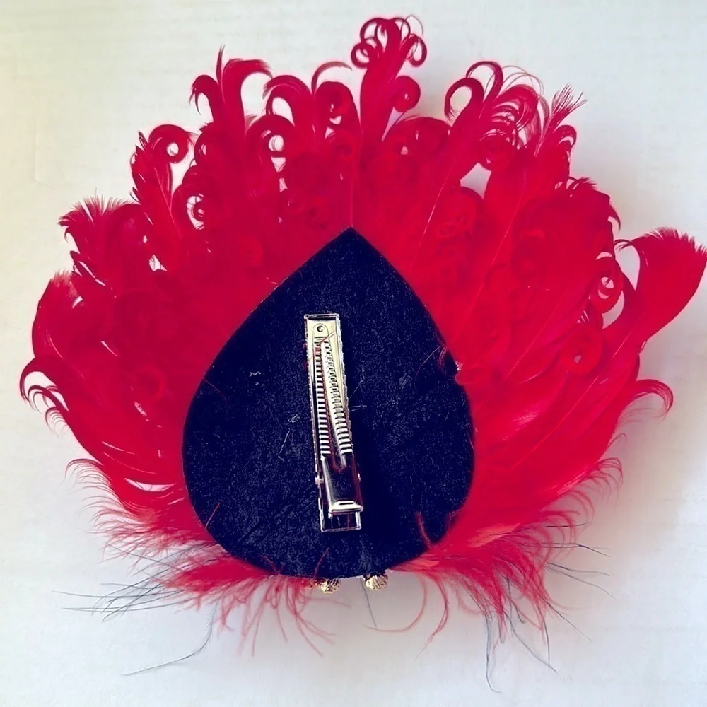 1920s Flapper Headpiece Feather Hair Clip Crystal Gatsby Headband Prom Party Hea